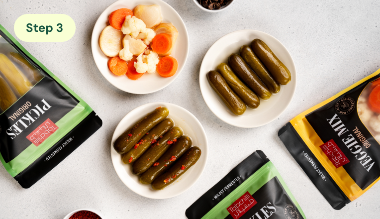 Pickles on plate